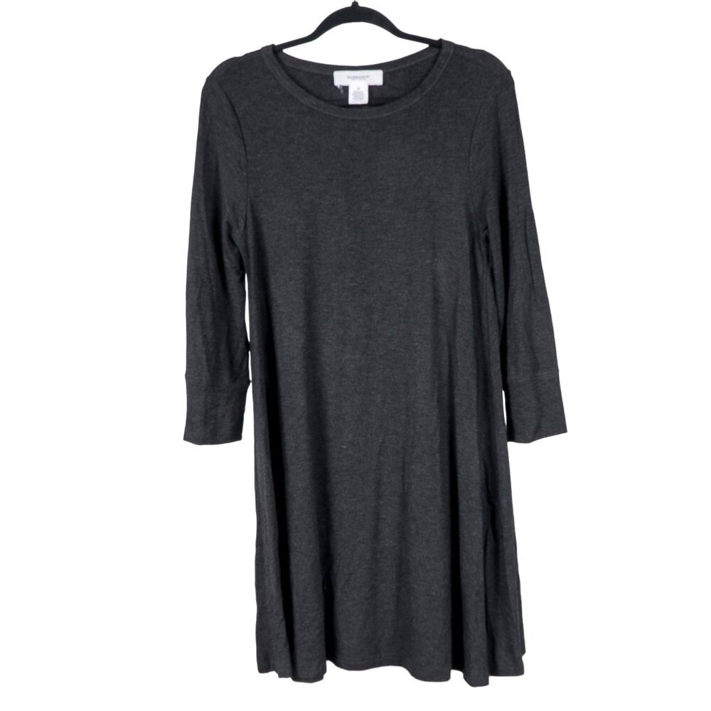 Workshop Republic Clothing Swing Dress M Womens Gray Long Sleeve Rayon Stretch